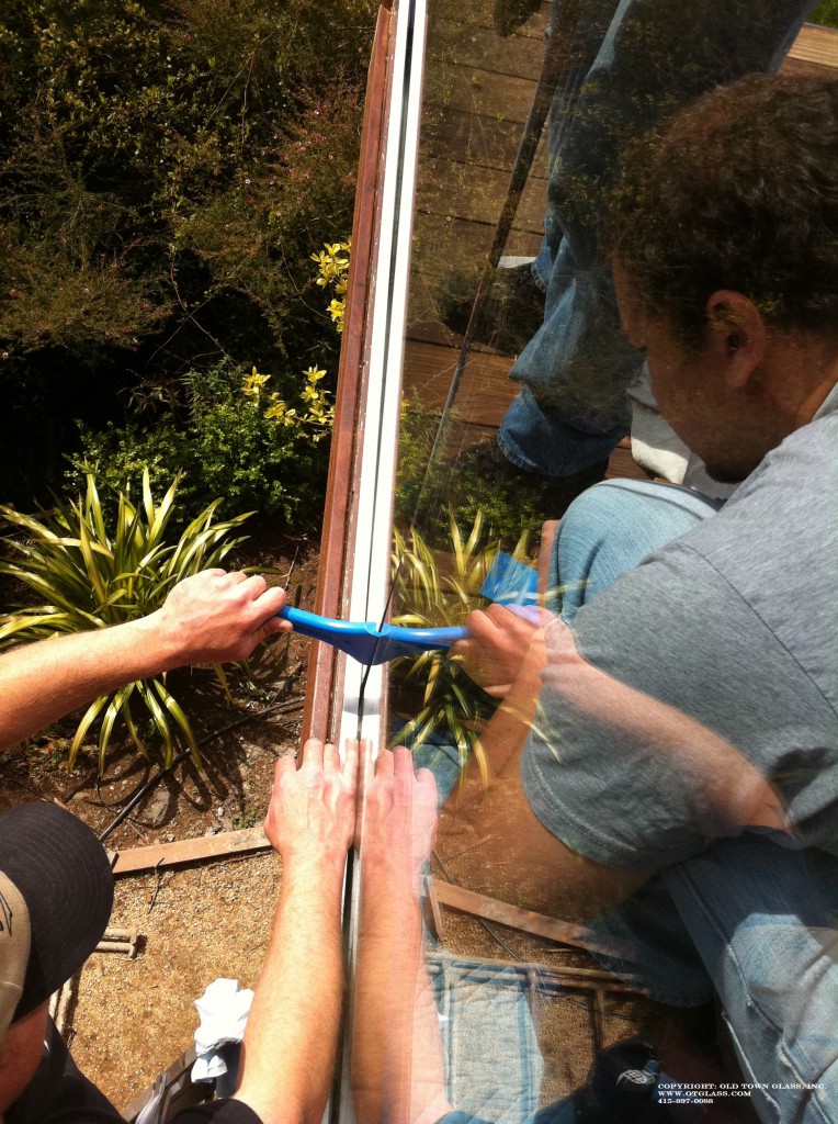 Installation of a CRL B5 Series Base Shoe Deck Railing in Tiburon, CA by Old Town Glass Installers